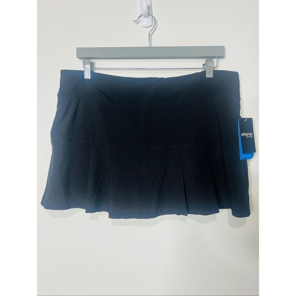 Etonic Women's Stretch Woven Skort Black NWT Sz XL Ret $45 UV Protection Fit-Dri